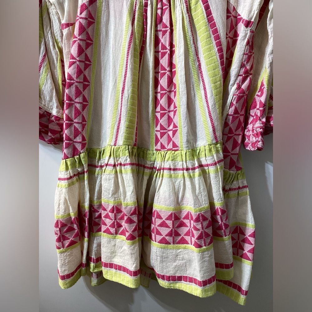 Pearl & Caviar Boho Pink Multicolor Patterned Mini Dress Size S/M NWT - Picture 3 of 11